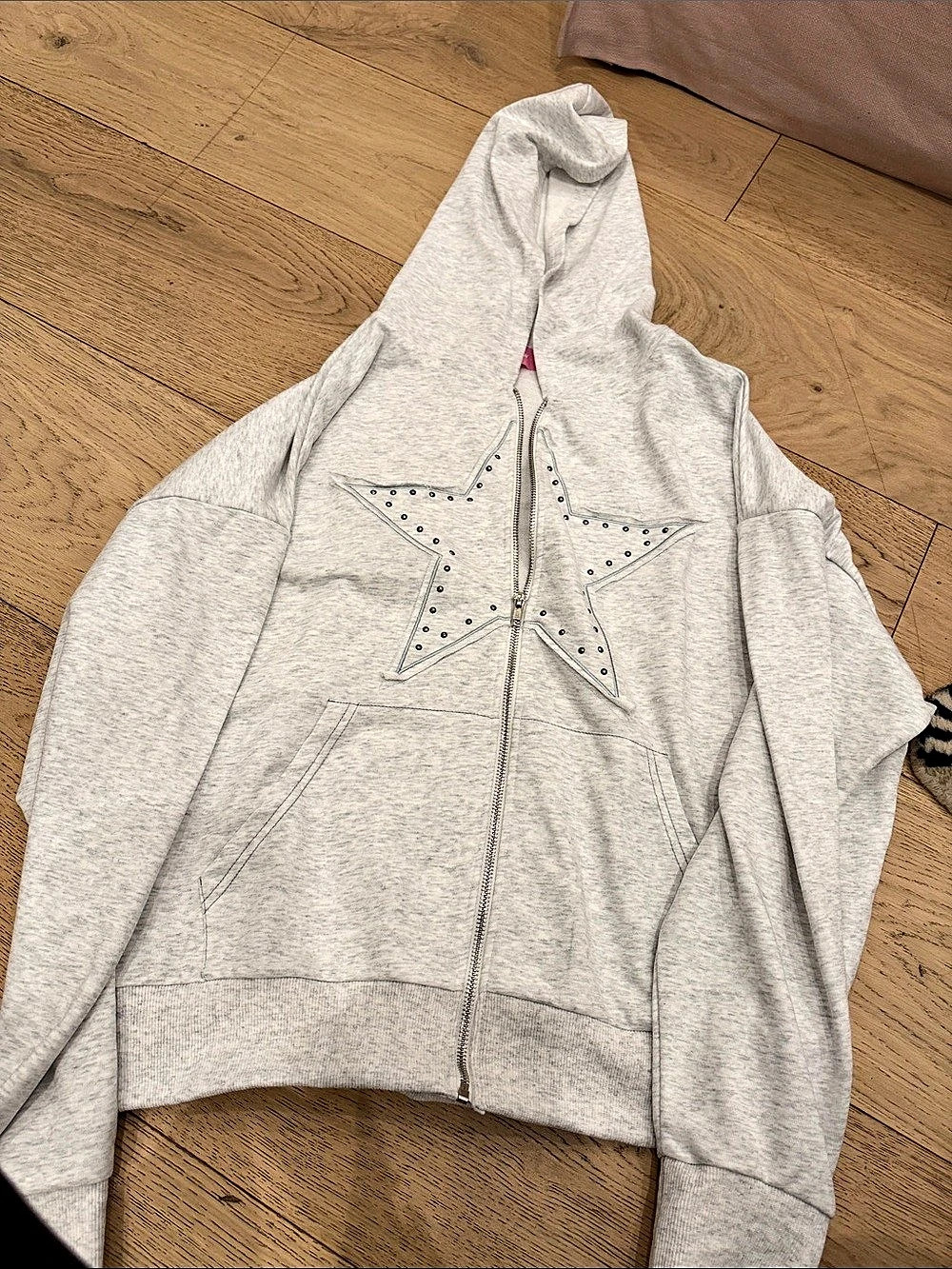 Cali by True Religion Gray Star Zip Hoodie